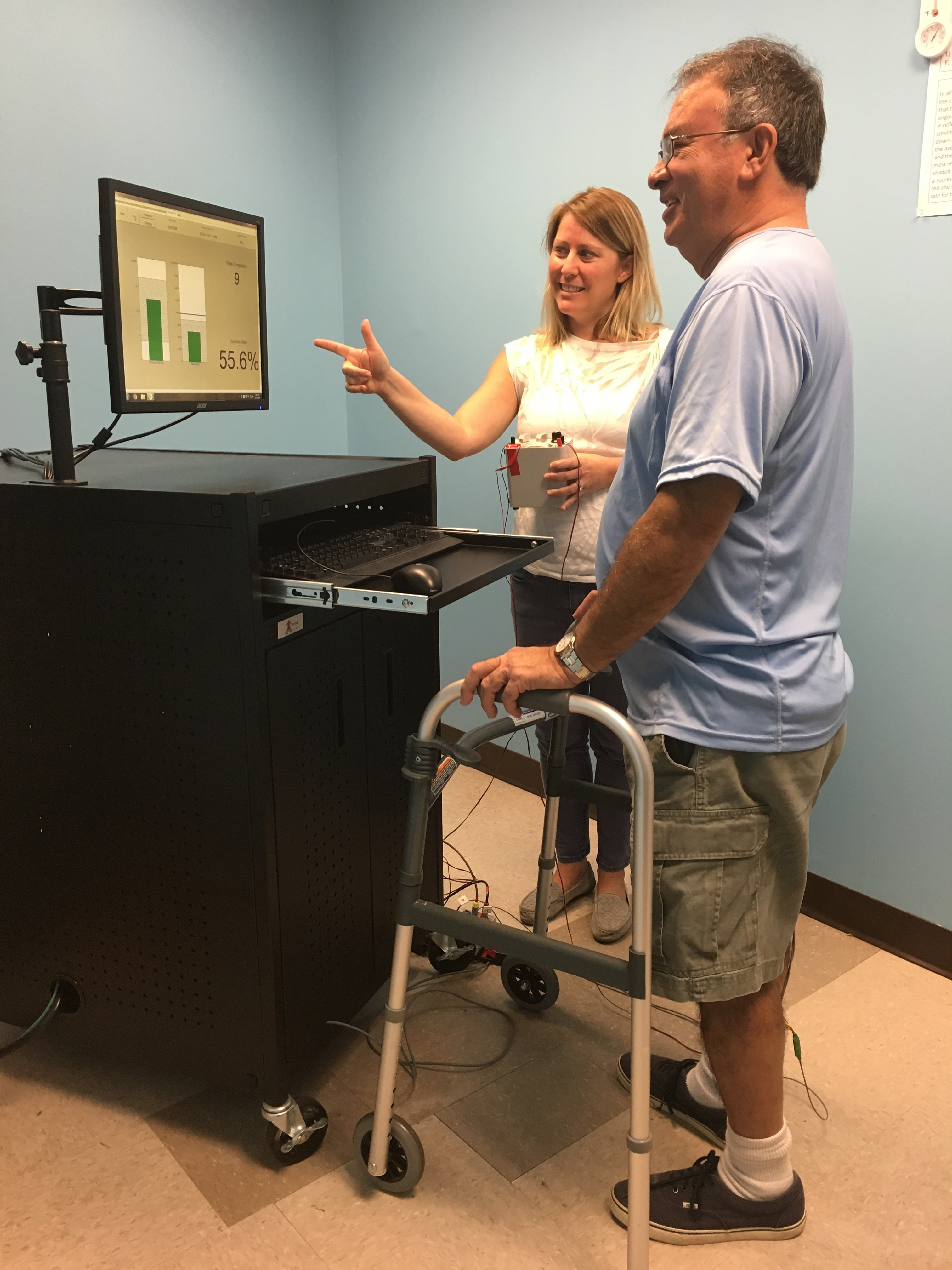 Spinal cord injured individual training with sacral nerve stimulation