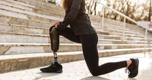woman running with bionic leg