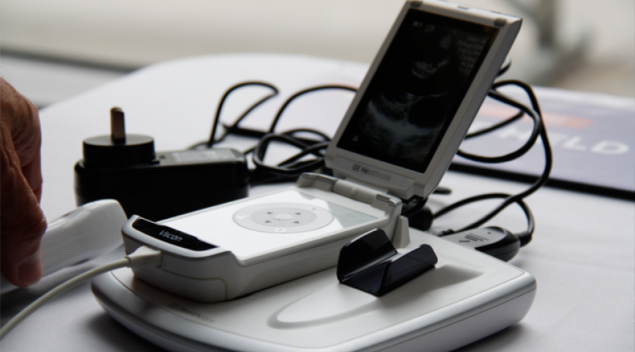 The Vscan is a handheld ultrasound scanner with color-flow Doppler that can quickly identify blood flow or heart problems.