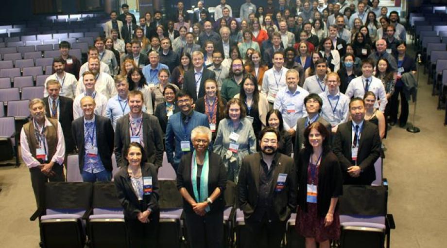 Attendees of the 2023 NIBIB Training Grantees Meeting assembled in the Ruth L. Kirschstein Auditorium of the Natcher Conference Center