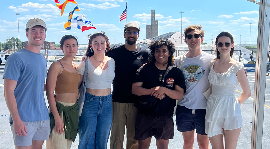 A photo of BESIP interns at the Inner Harbor in Baltimore, Md.