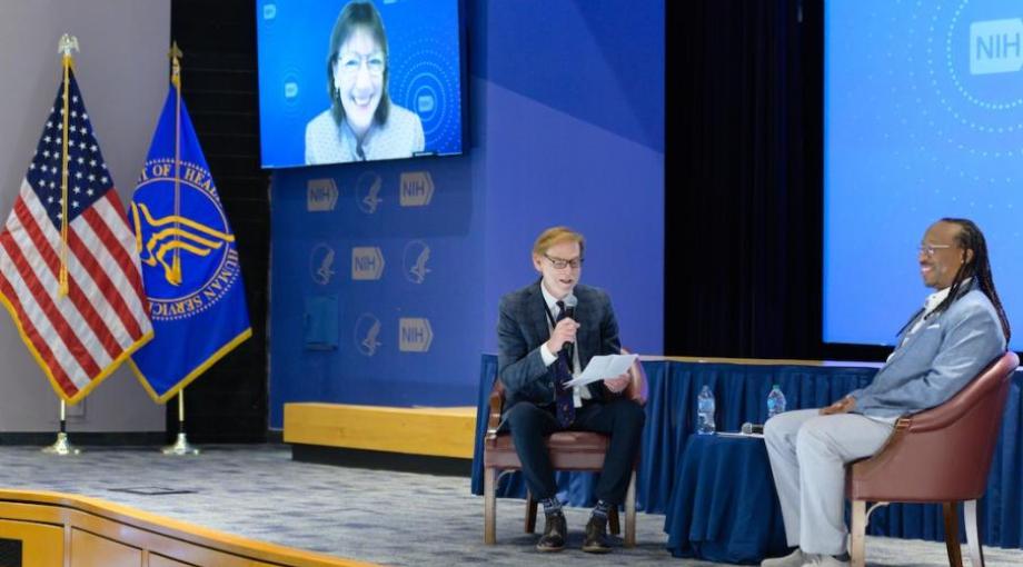 NIH Director Dr. Monica Bertagnolli delivered a welcome address to kick-off the Building Bridges event remotely and was joined by NIBIB Director Dr. Bruce Tromberg and BETA Center Director Dr. Manu Platt for a discussion.